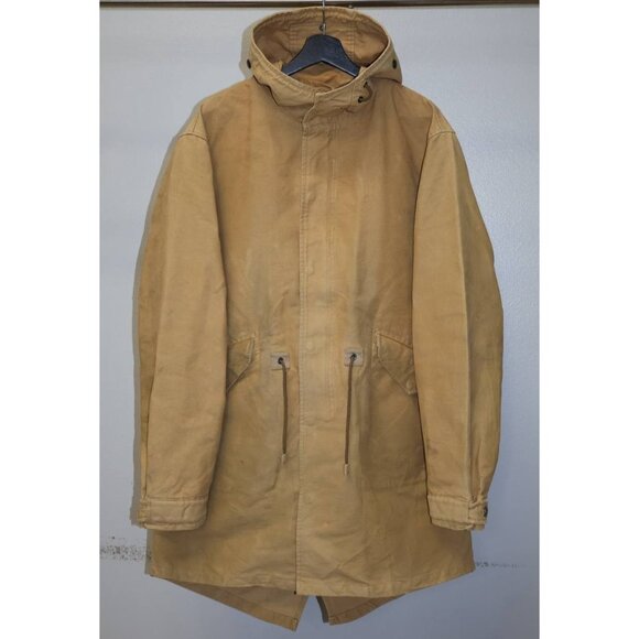 Vintage Polo Jeans Co RL67 Trench Coat Jacket Hooded Mens M Ralph Lauren A1 - Picture 1 of 11
